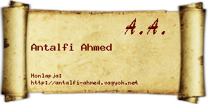 Antalfi Ahmed névjegykártya